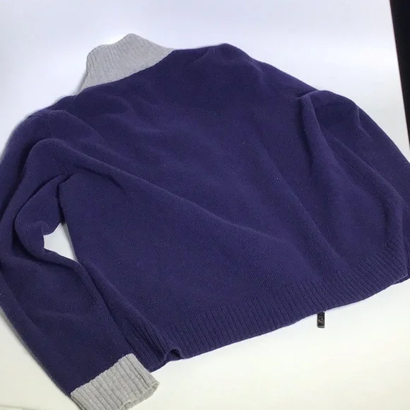 Etro Purple and Gray Zip Up Sweater - Picture 4 of 7